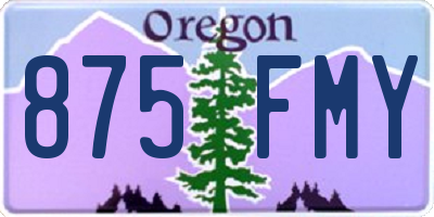 OR license plate 875FMY