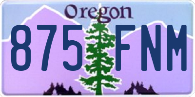 OR license plate 875FNM