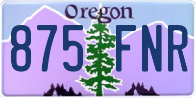 OR license plate 875FNR