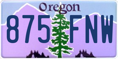 OR license plate 875FNW