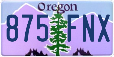 OR license plate 875FNX