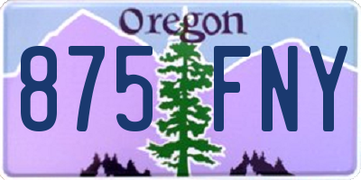 OR license plate 875FNY