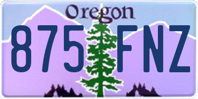 OR license plate 875FNZ