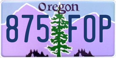 OR license plate 875FOP