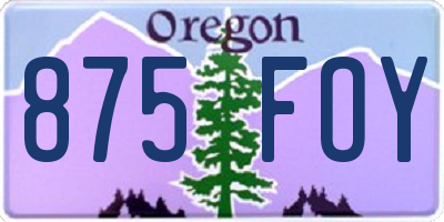 OR license plate 875FOY