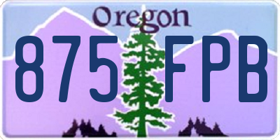 OR license plate 875FPB