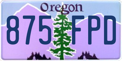 OR license plate 875FPD