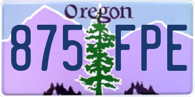 OR license plate 875FPE