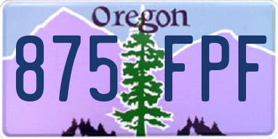 OR license plate 875FPF