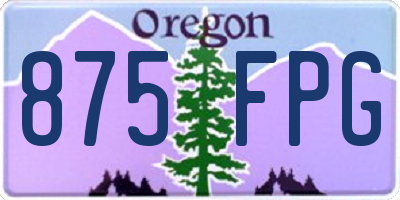OR license plate 875FPG