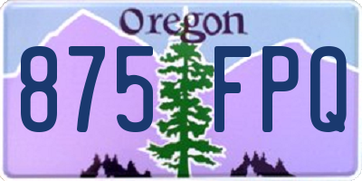 OR license plate 875FPQ