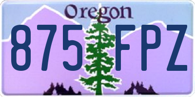 OR license plate 875FPZ