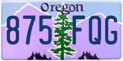 OR license plate 875FQG