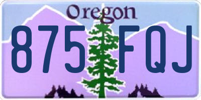 OR license plate 875FQJ