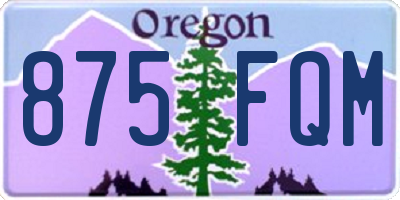OR license plate 875FQM