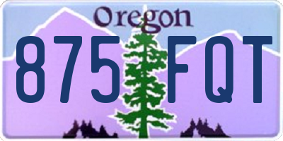 OR license plate 875FQT