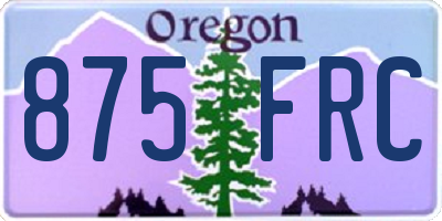 OR license plate 875FRC