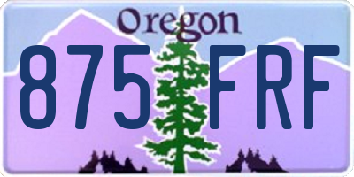 OR license plate 875FRF