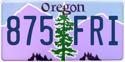 OR license plate 875FRI
