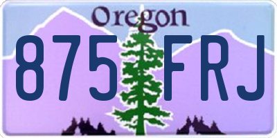 OR license plate 875FRJ