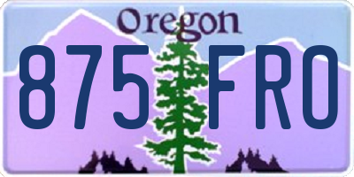 OR license plate 875FRO