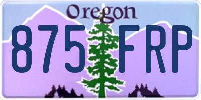 OR license plate 875FRP