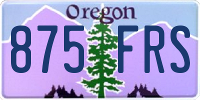 OR license plate 875FRS