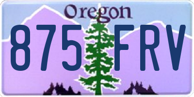 OR license plate 875FRV