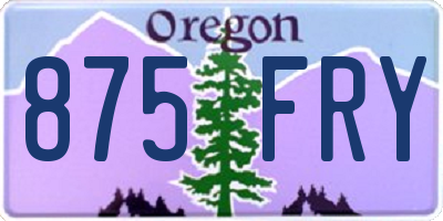 OR license plate 875FRY