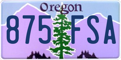 OR license plate 875FSA