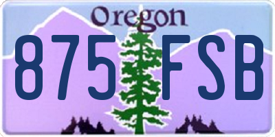 OR license plate 875FSB