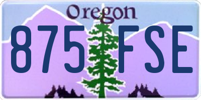 OR license plate 875FSE