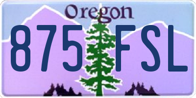 OR license plate 875FSL