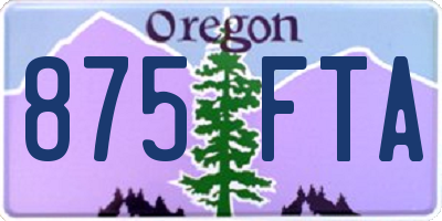 OR license plate 875FTA