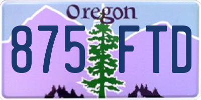 OR license plate 875FTD