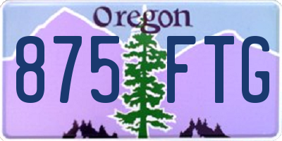 OR license plate 875FTG