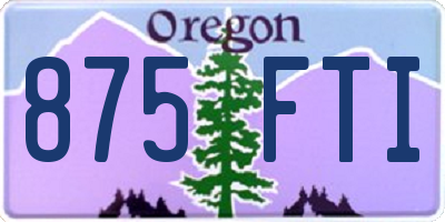 OR license plate 875FTI