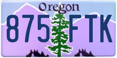 OR license plate 875FTK