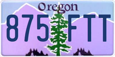 OR license plate 875FTT