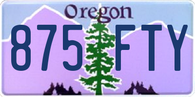 OR license plate 875FTY