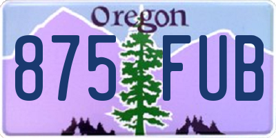OR license plate 875FUB