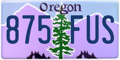 OR license plate 875FUS