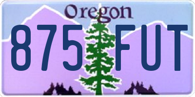 OR license plate 875FUT