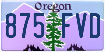 OR license plate 875FVD