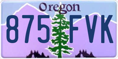 OR license plate 875FVK