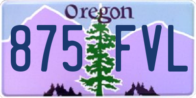 OR license plate 875FVL