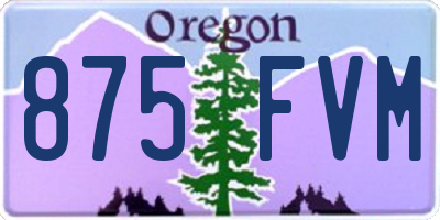 OR license plate 875FVM