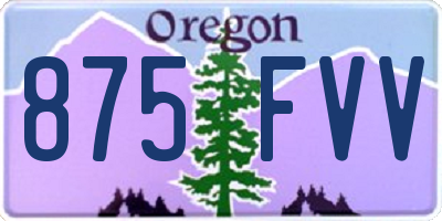 OR license plate 875FVV