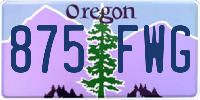 OR license plate 875FWG