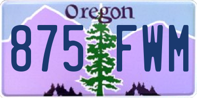 OR license plate 875FWM
